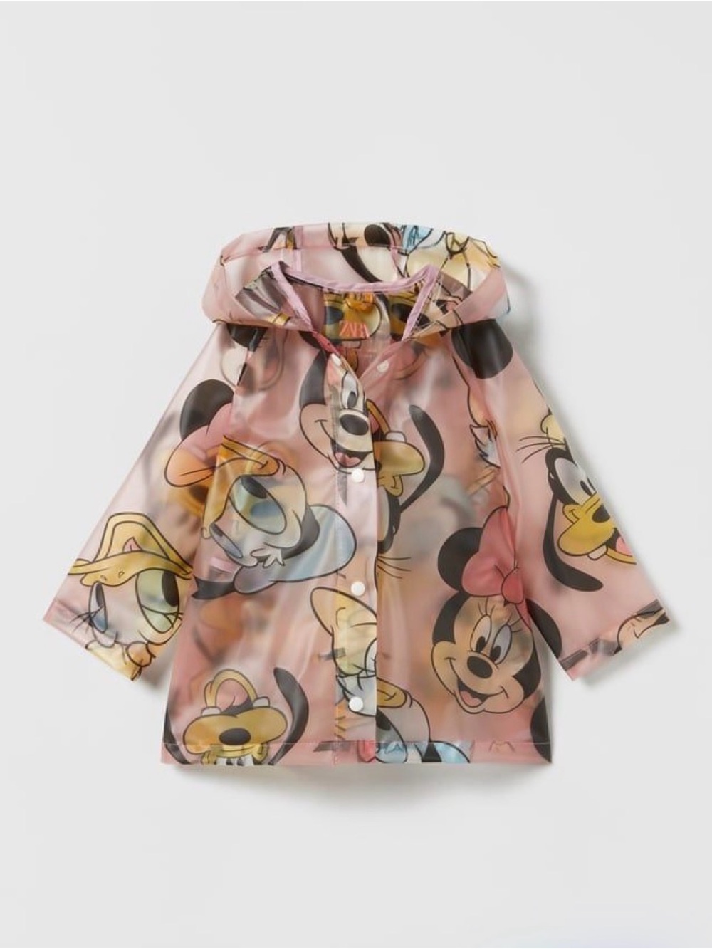 Disney Pink Mickey & Friends Sheer Hooded Raincoat